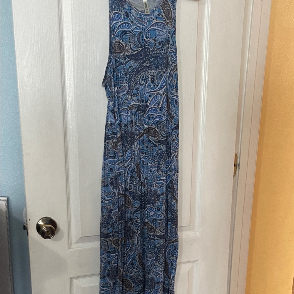 GRECERELLE Blue Paisley Dress w/ pockets